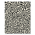 Cream Black Abstract Swirl Maze Rug