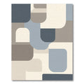 Abstract Blue Taupe Geometric Overlay Rug
