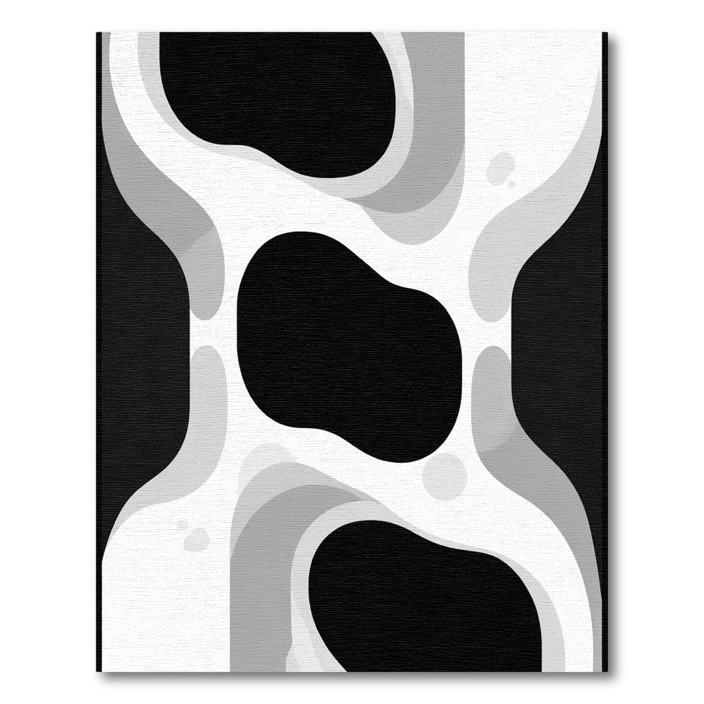Monochrome Abstract Flowing Waves Rug