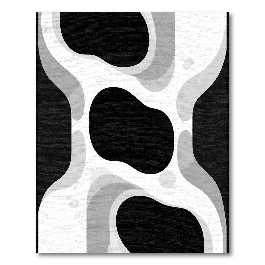 Monochrome Abstract Flowing Waves Rug