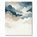 Misty Blue Cloudscape Abstract Rug