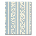 Soft Blue Stripe Scroll Rug
