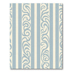 Soft Blue Stripe Scroll Rug