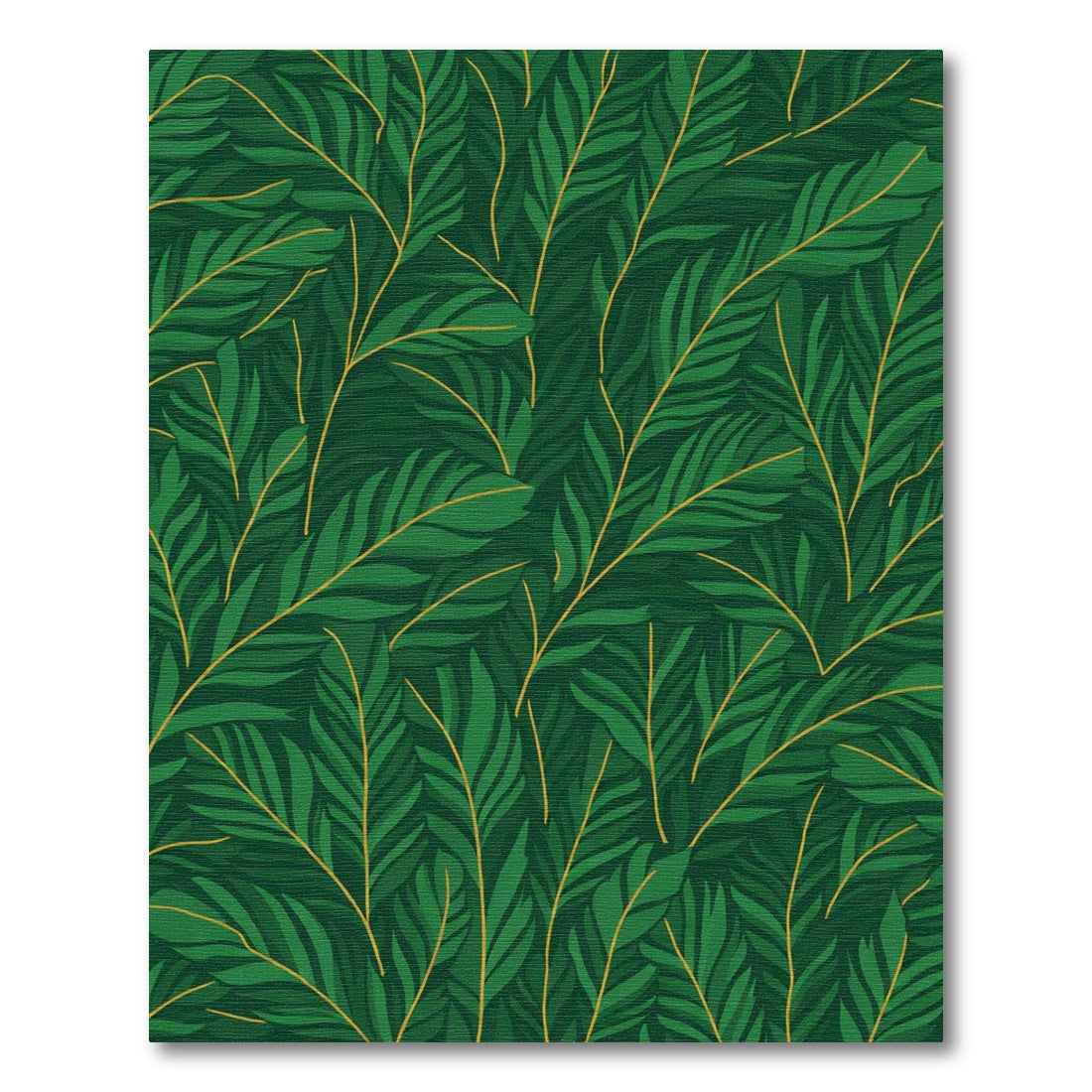 Deep Forest Green Fern Frond Rug