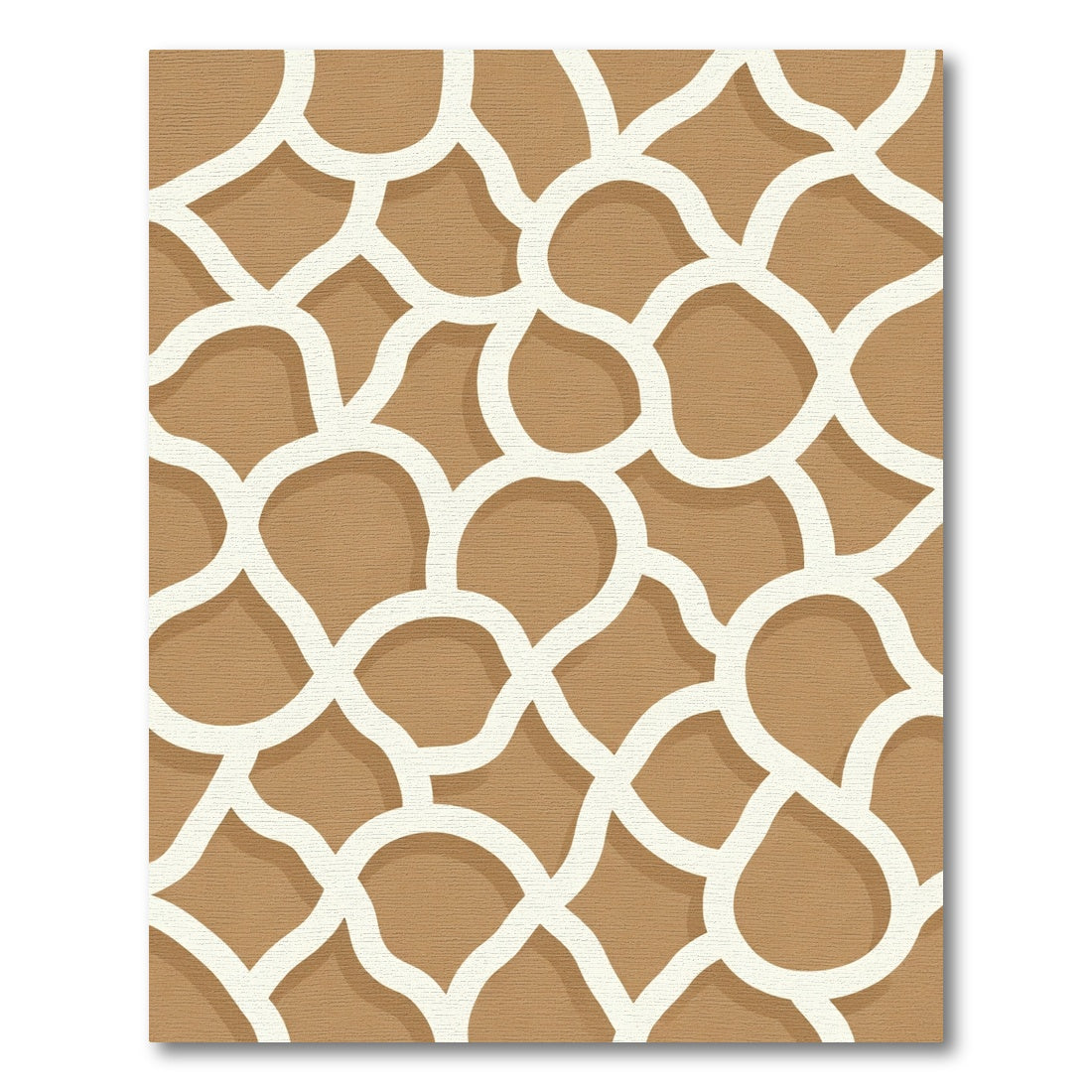 Brown Cream Organic Interlocking Curves Rug