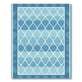 Coastal Blue Diamond Lattice Rug
