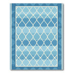 Coastal Blue Diamond Lattice Rug
