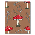 Red Amanita Mushroom Brown background Rug