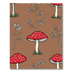 Red Amanita Mushroom Brown background Rug
