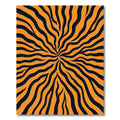 Bold Orange Black Animal Print Burst Rug
