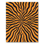 Bold Orange Black Animal Print Burst Rug