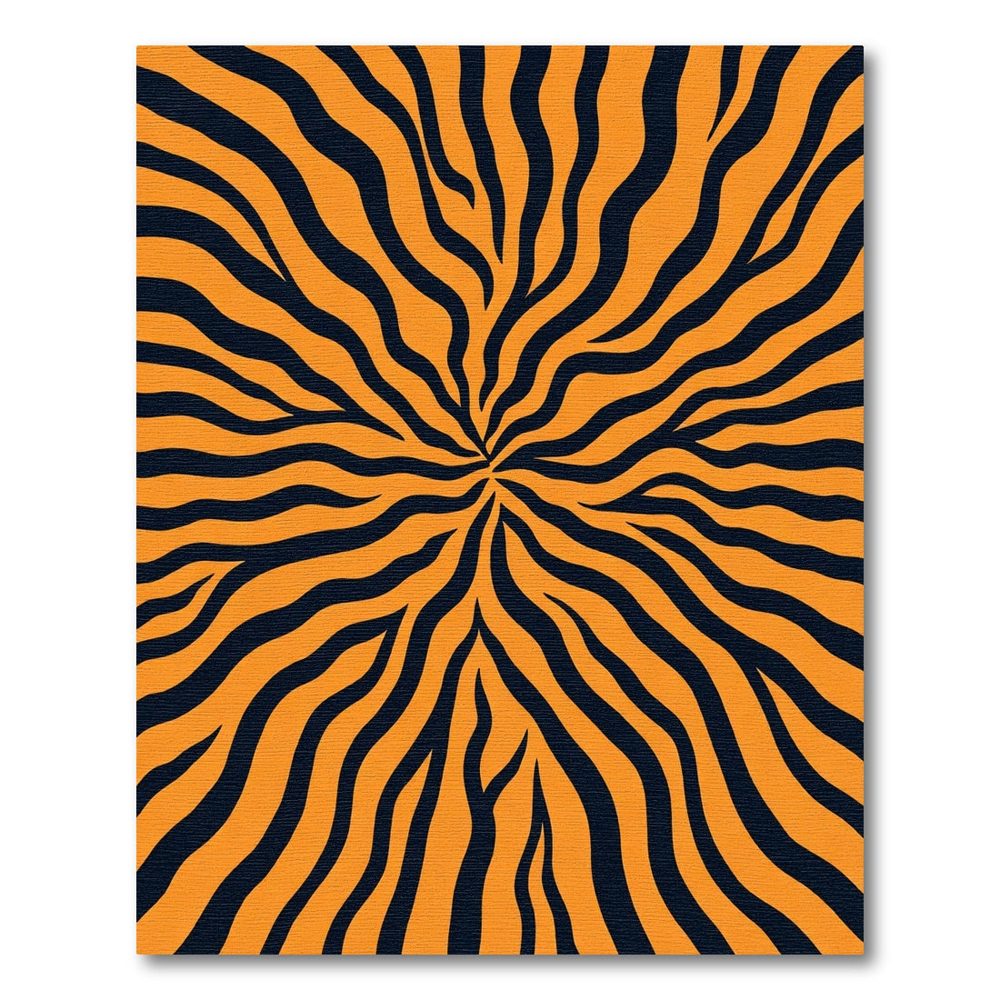Bold Orange Black Animal Print Burst Rug