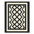 Geometric Black Cream Zigzag Diamonds Rug