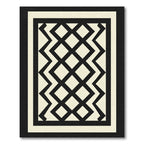 Geometric Black Cream Zigzag Diamonds Rug