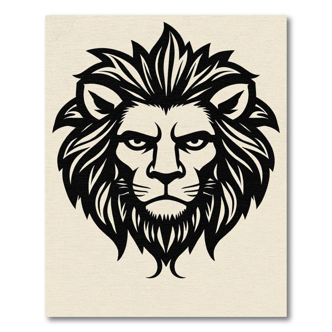 Bold Black Lion Regal Mane Rug