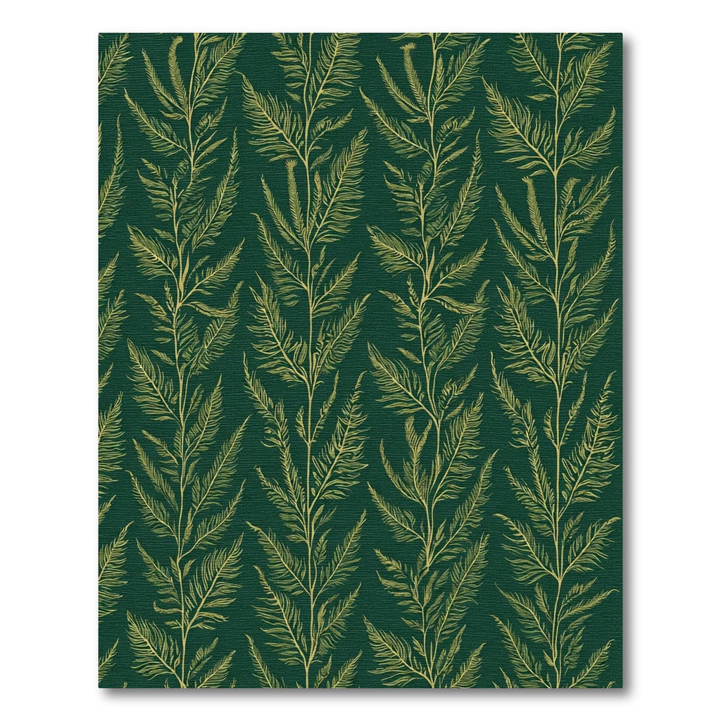 Emerald Green Golden Fern Botanical Rug