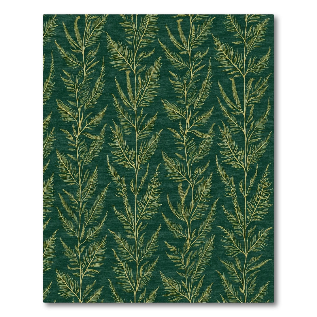 Emerald Green Golden Fern Botanical Rug