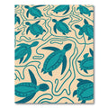 Teal Sea Turtle Swirls Rug