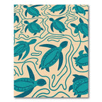 Teal Sea Turtle Swirls Rug