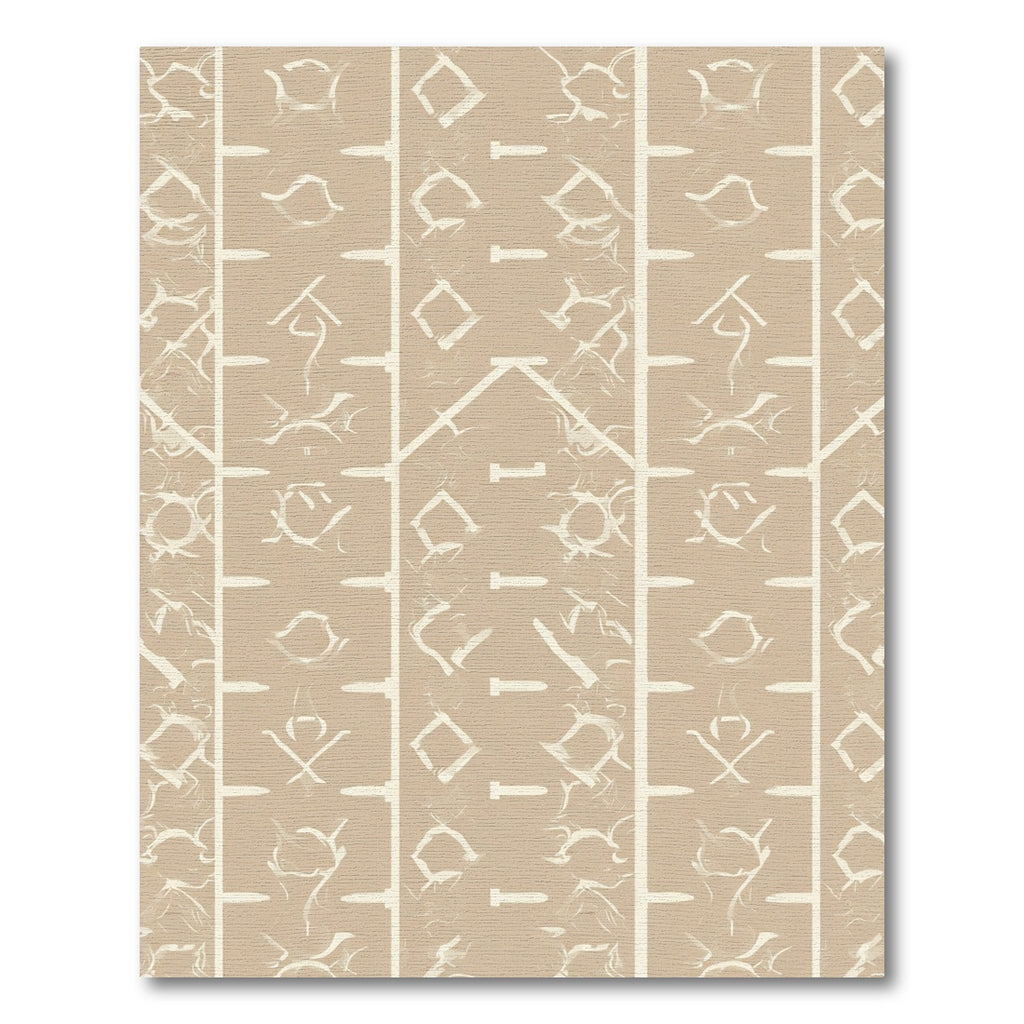 Earthy Tan Abstract Geometric Stripes Rug