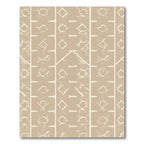 Earthy Tan Abstract Geometric Stripes Rug