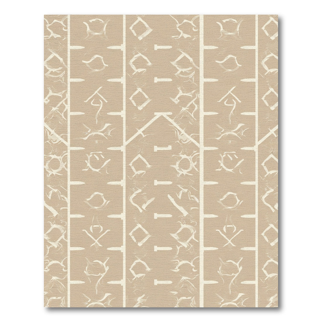 Earthy Tan Abstract Geometric Stripes Rug