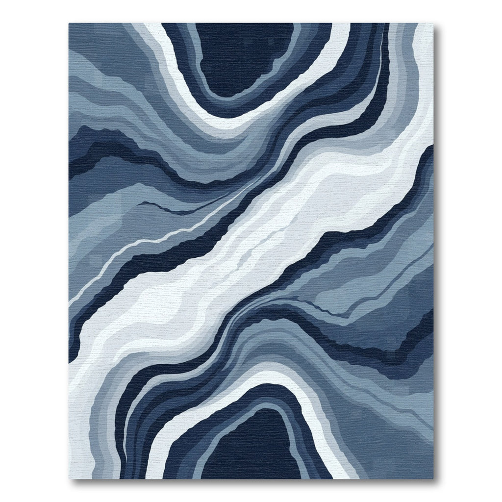 Deep Blue Agate Stone Swirl Rug