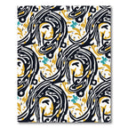 Bold Black Yellow Bird Floral Rug