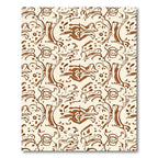Brown Organic Abstract Scrollwork Rug