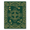 Emerald Gold Art Nouveau Botanical Rug