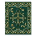Emerald Gold Art Nouveau Botanical Rug