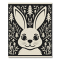 Whimsical Bunny Forest In Black Cream Rug