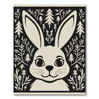 Whimsical Bunny Forest In Black Cream Rug