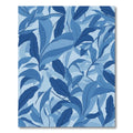 Deep Blue Abstract Foliage Rug