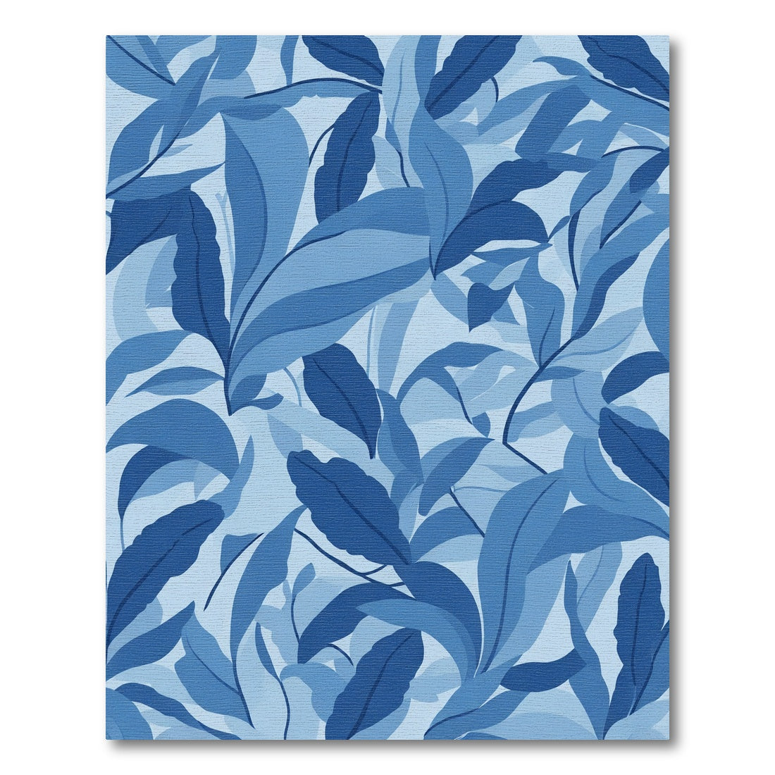 Deep Blue Abstract Foliage Rug