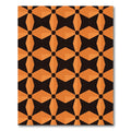 Orange Black Geometric Flower Rug