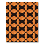 Orange Black Geometric Flower Rug