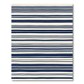 Cream Navy Linear Bands Rug