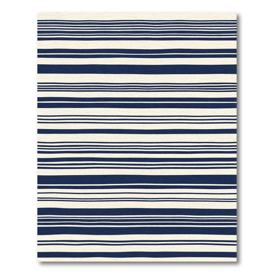 Cream Navy Linear Bands Rug