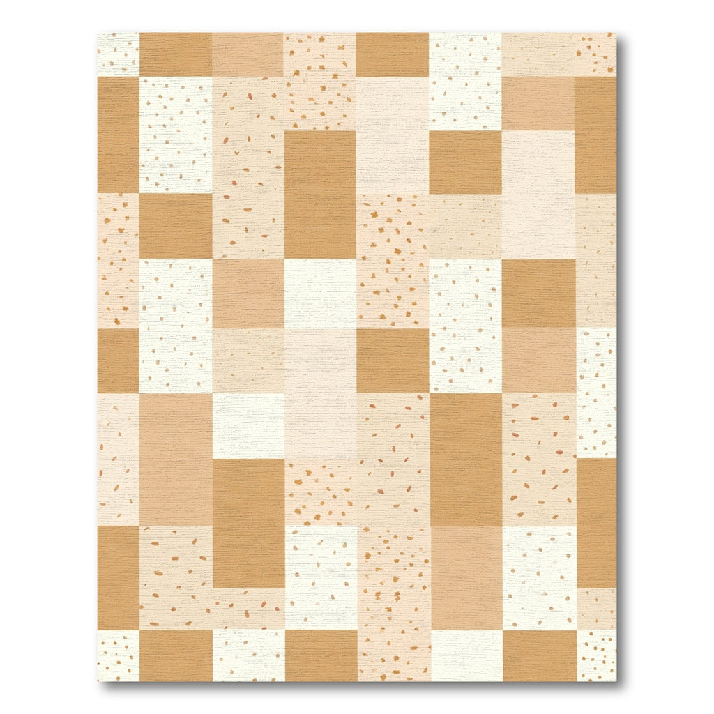 Nude Terracotta Squares Speckled Pattern Rug