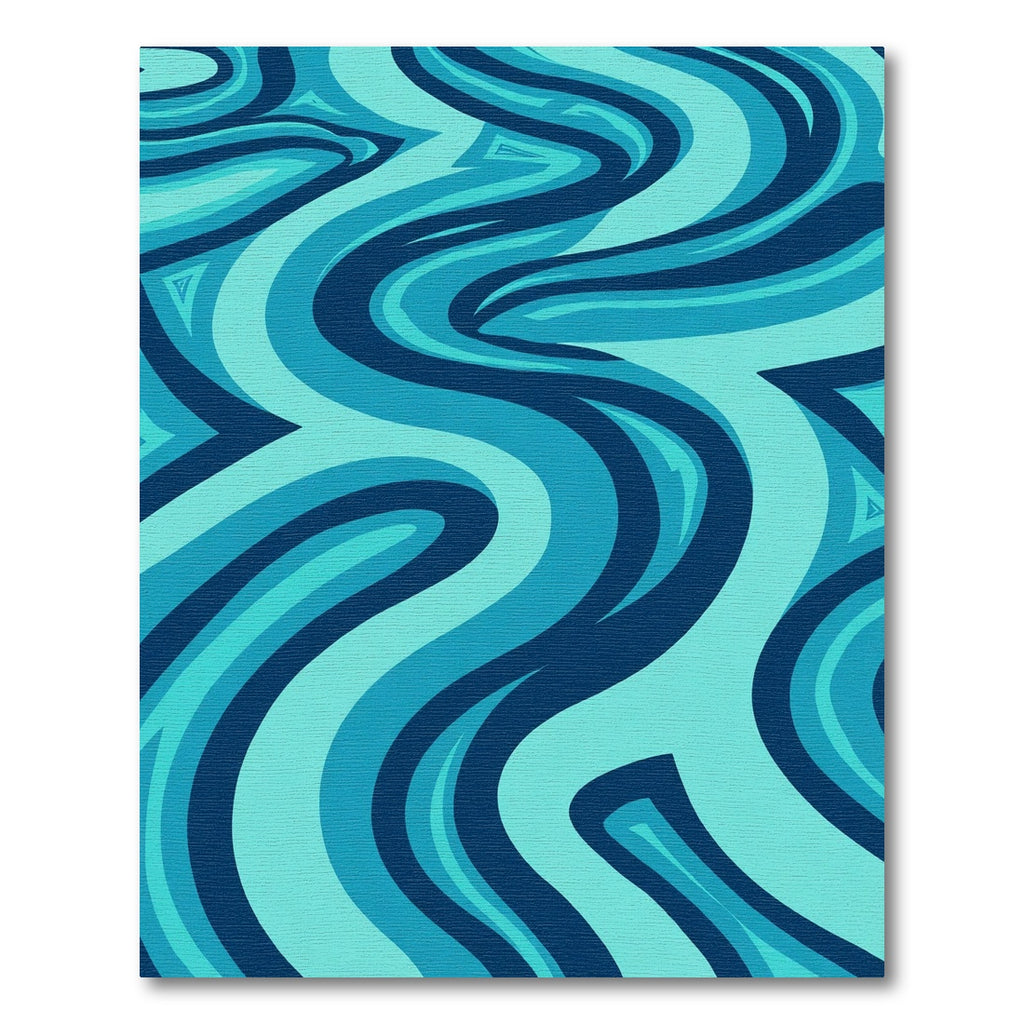 Aqua Blue Swirl Abstract Rug