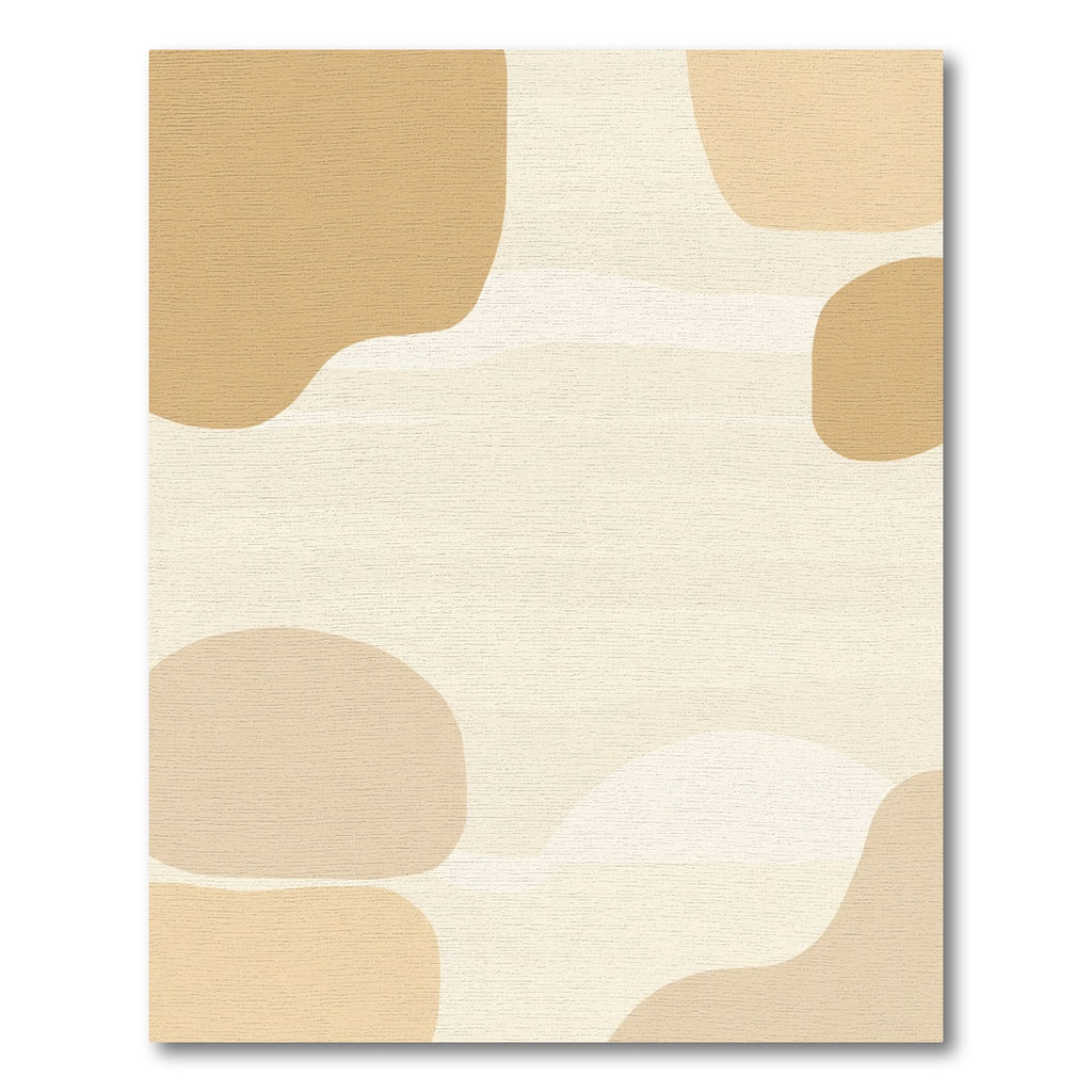 Abstract Ochre Organic Shapes Rug