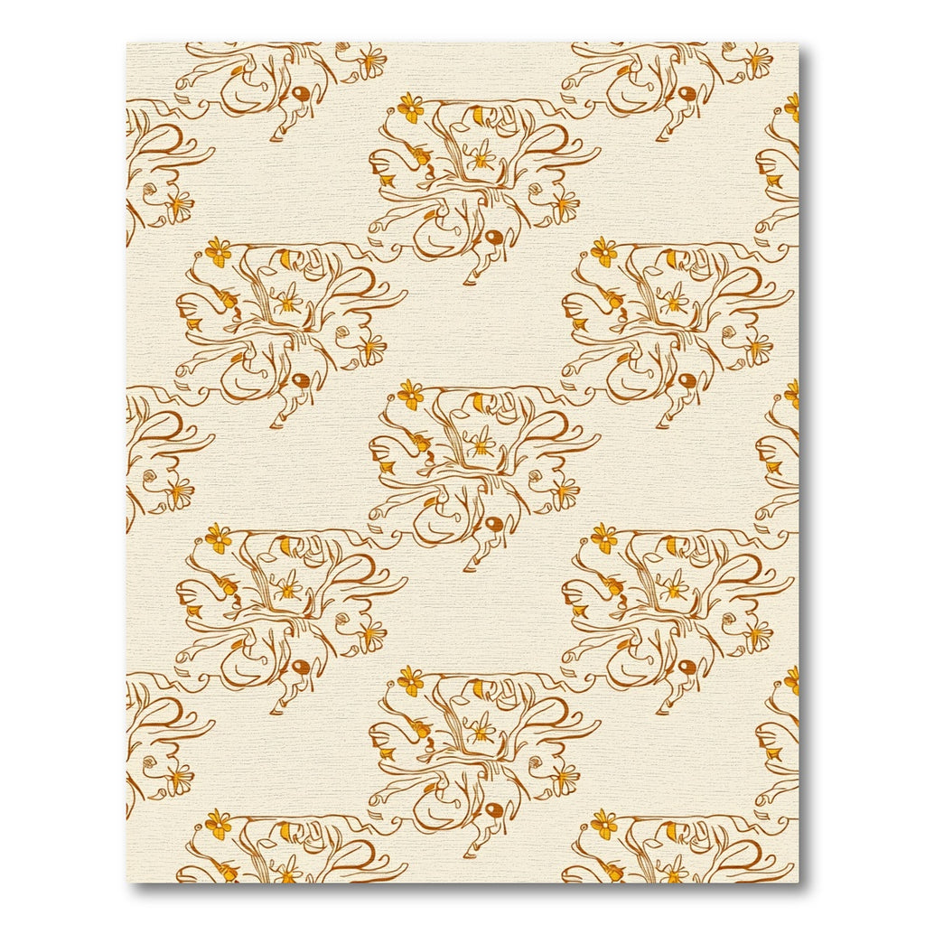 Vintage Gold Floral Swirl Rug