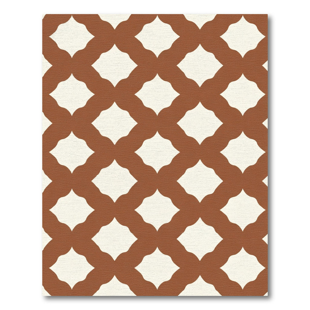 Earthy Ochre Lattice Diamond Rug