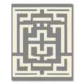 Cream Gray Geometric Labyrinth Accent Rug