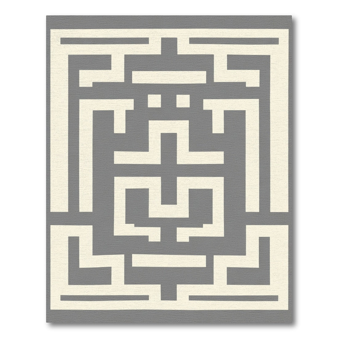 Cream Gray Geometric Labyrinth Accent Rug