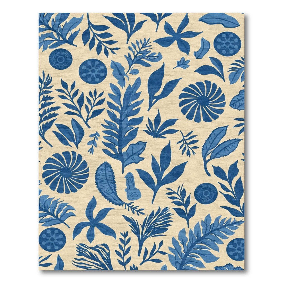 Classic Blue Botanical Garden Rug