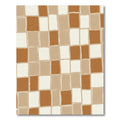 Earthy Brown Tones Checkerboard Squares Rug