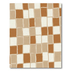 Earthy Brown Tones Checkerboard Squares Rug
