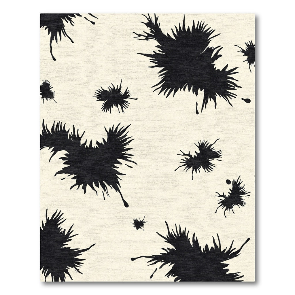 Black Splatter Abstract Organic Rug